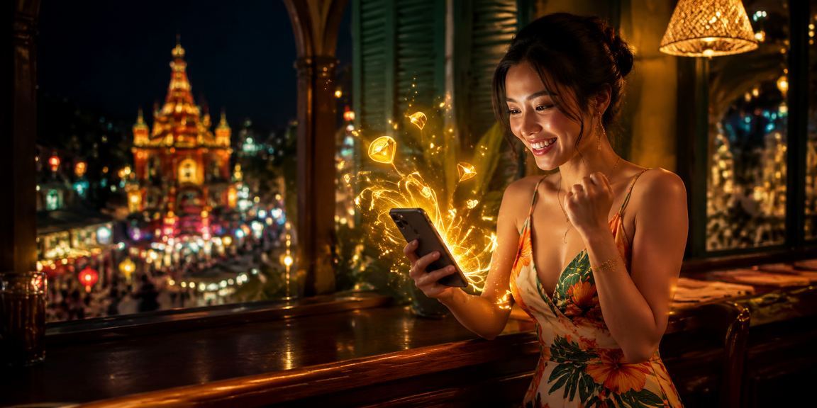 Người dùng tại Nha Trang truy cập ứng dụng casino 828 bên ly cà phê buổi sáng